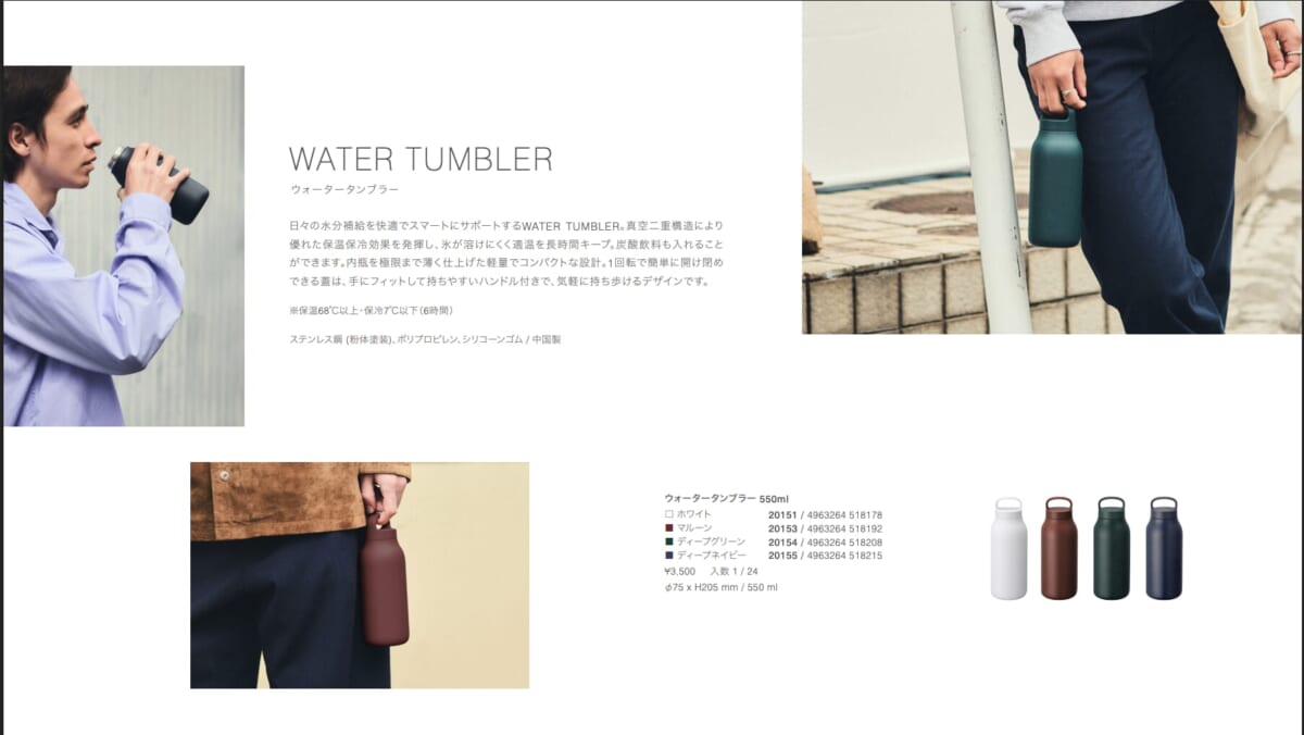 キントーさん　2025SSNEW商品　ウォーターボトル